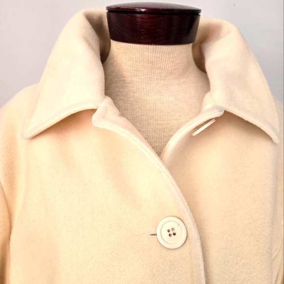 VINTAGE NICOLE Wool And Cashmere Cream Full Length Women's Coat. Size 10 - Picture 3 of 13